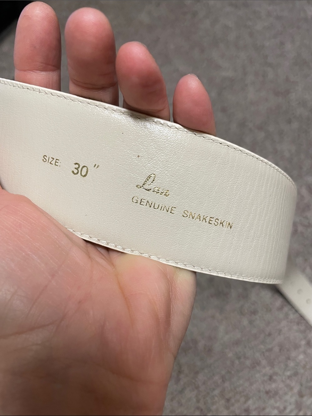 Genuine Snakeskin Wide Belt in Beige and Taupe- like new - Picture 2 of 5